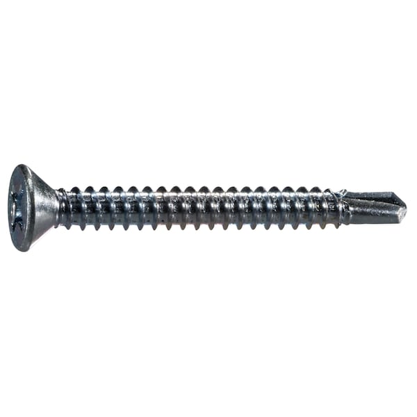 Midwest Fastener Self-Drilling Screw, #12 x 2 in, Zinc Plated Steel Flat Head Phillips Drive, 15 PK 931434 - main